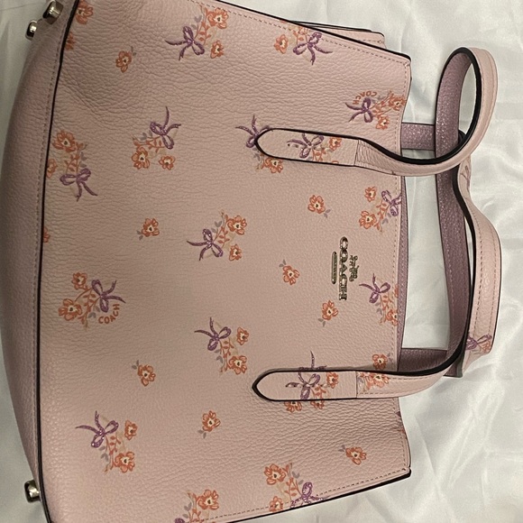 Pink Leather Flower Coach Purse - Picture 3 of 8